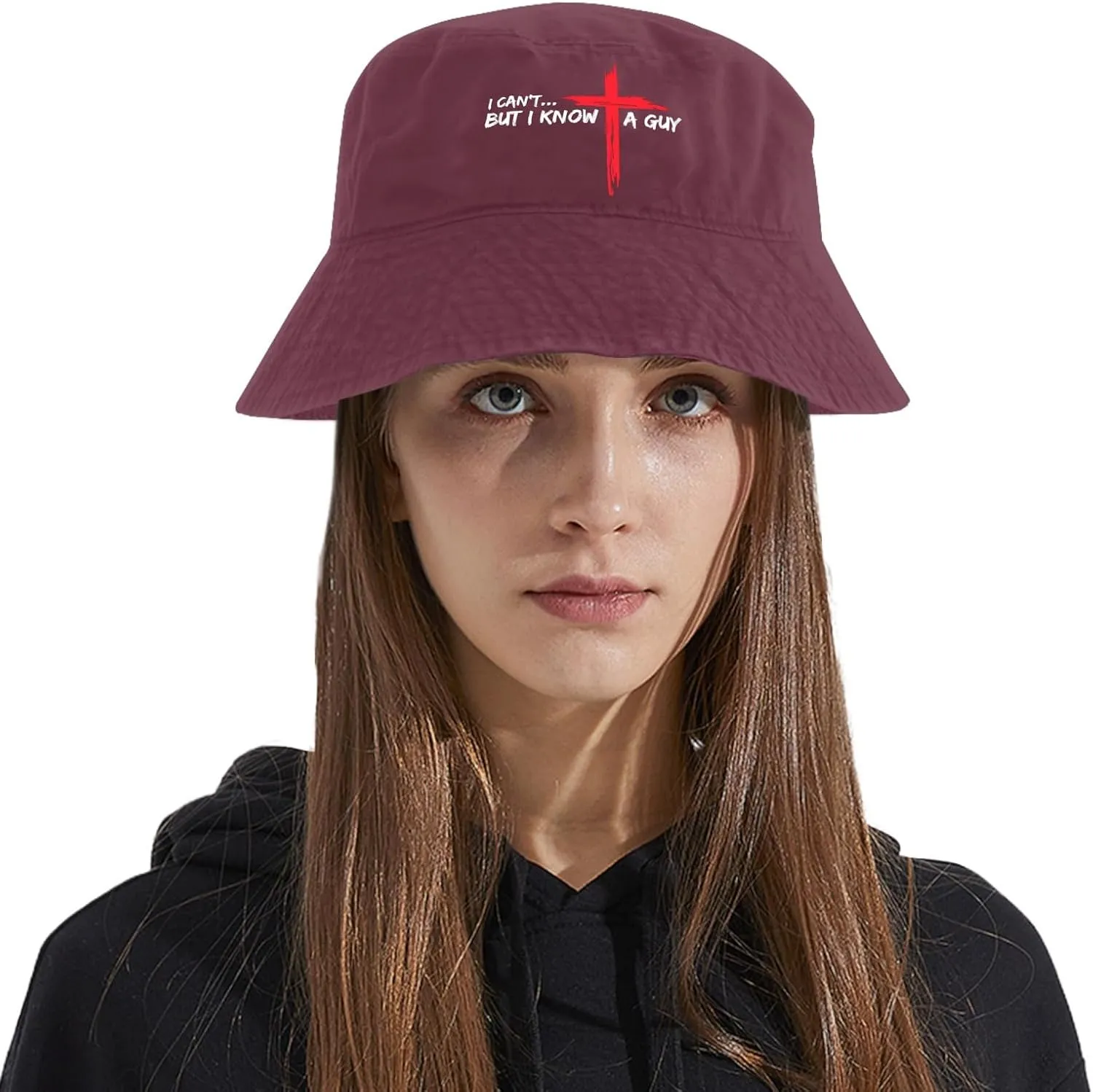 I Can't But I Knows A Guys Bucket Hat Jesus Cross Bucket Hat Flodable Hat for Travel Accessories for Basketball