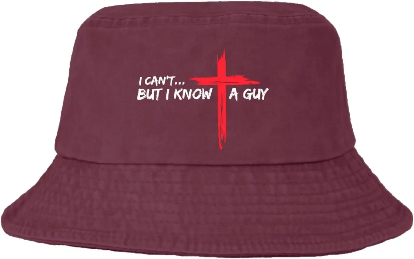 I Can't But I Knows A Guys Bucket Hat Jesus Cross Bucket Hat Flodable Hat for Travel Accessories for Basketball