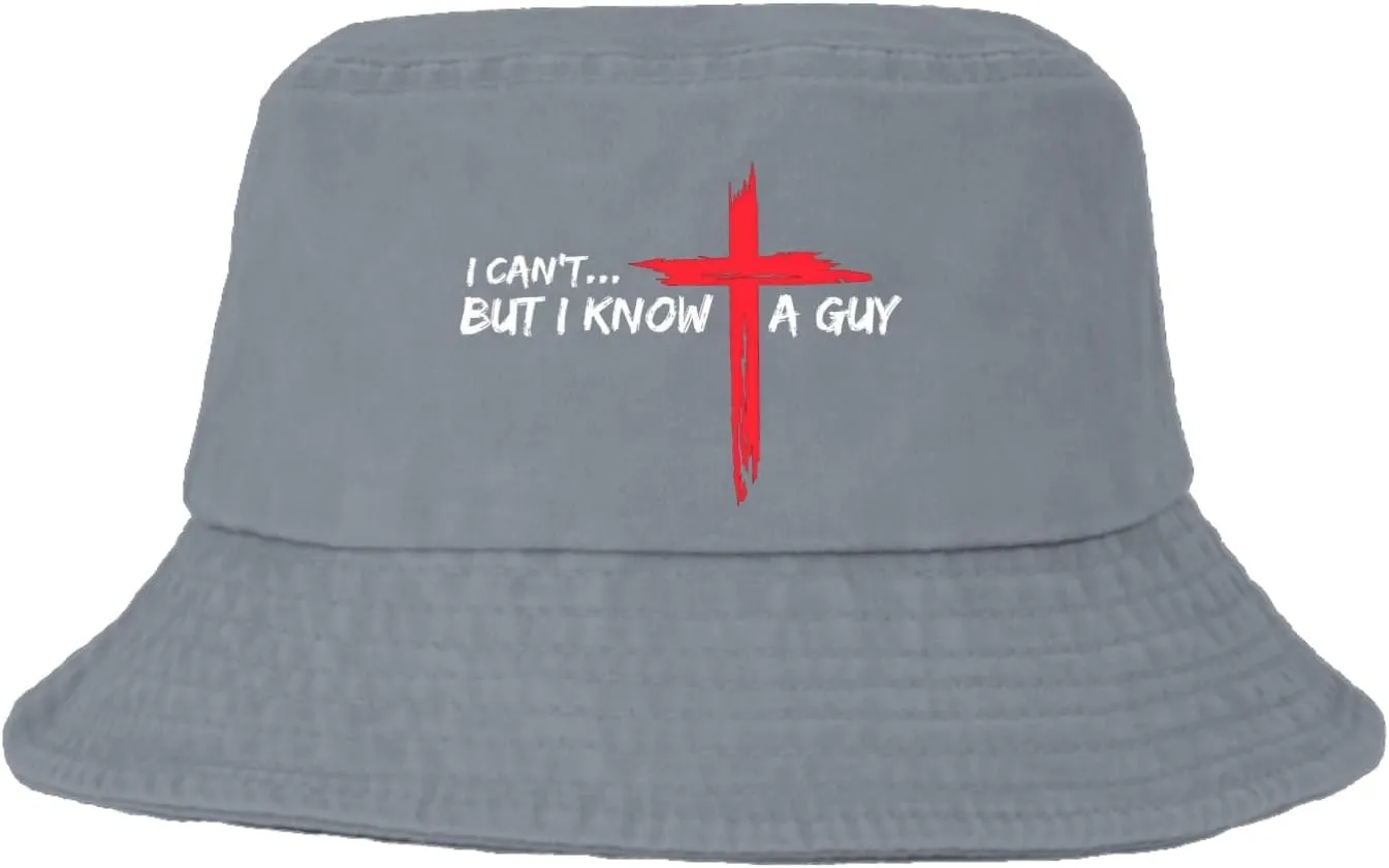 I Can't But I Knows A Guys Bucket Hat Jesus Cross Bucket Hat Flodable Hat for Travel Accessories for Basketball