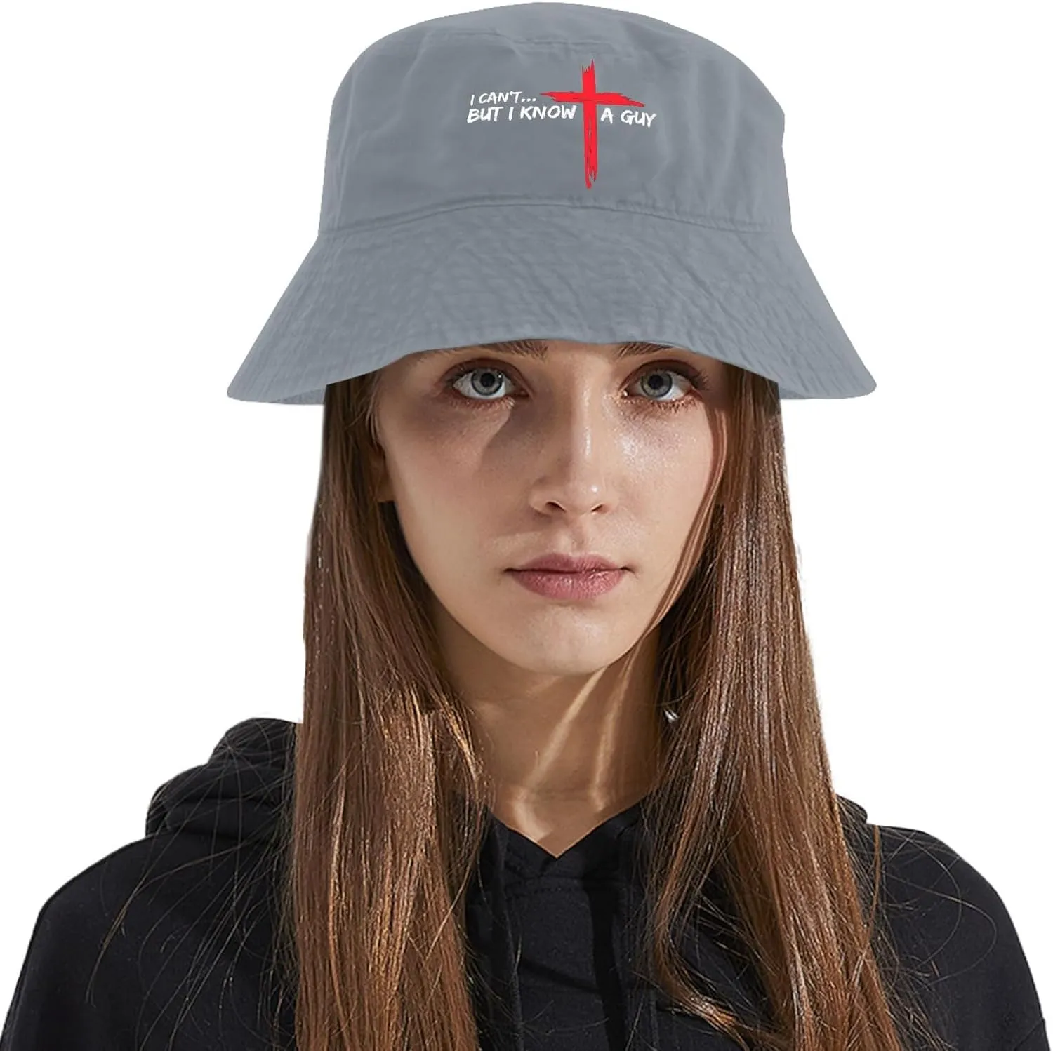 I Can't But I Knows A Guys Bucket Hat Jesus Cross Bucket Hat Flodable Hat for Travel Accessories for Basketball