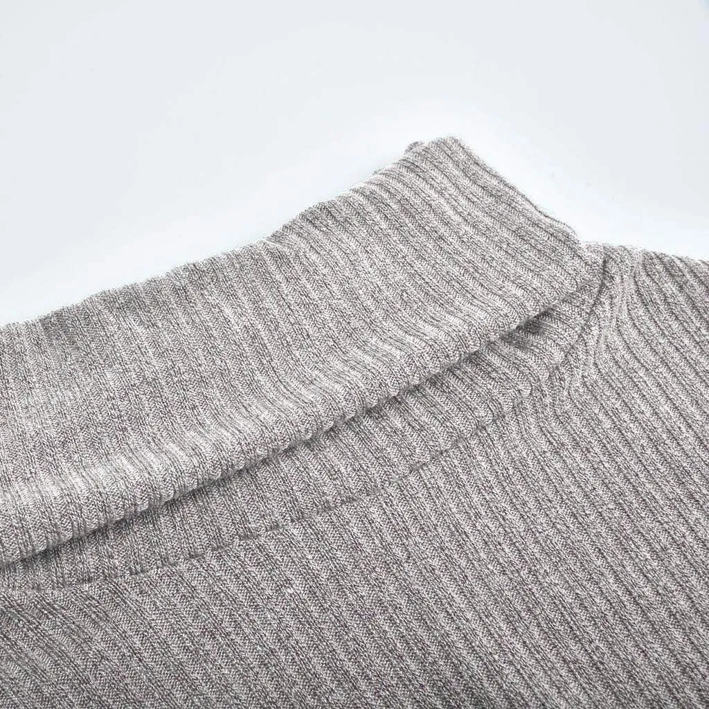 iLH Fall Sweater for Women Oversize Casual Knitted Sweaters Turtleneck Solid Button up Pullover Sweatshirt Jumper Tops
