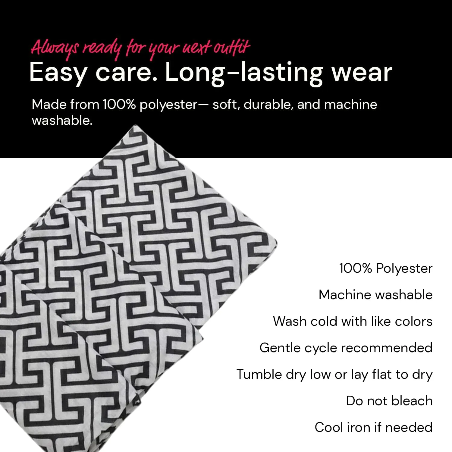 Infinity Scarf for Women - Travel Scarf with Hidden Pocket - Greek Key Pattern Scarves