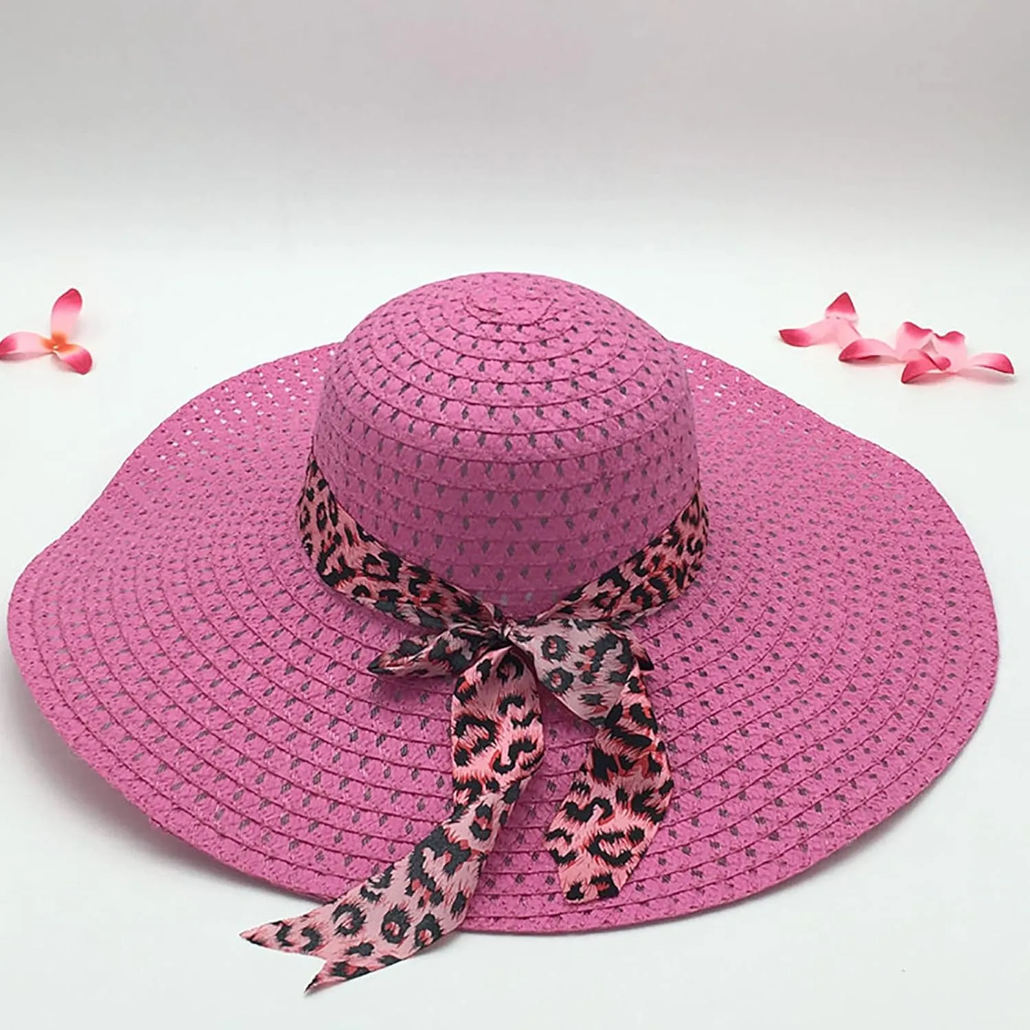 ink2055 Floppy Wide Brim Straw Hat Sun Protection Fashion Accessories