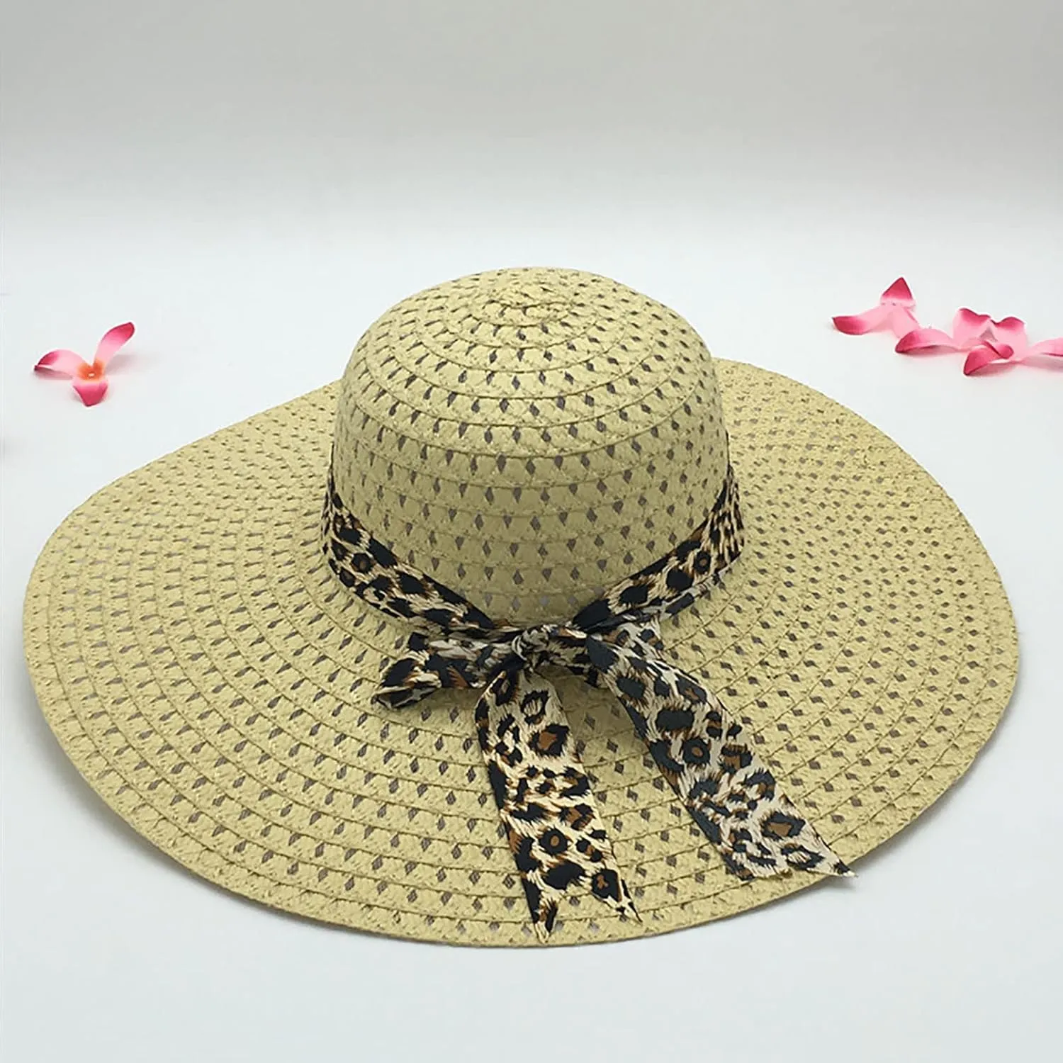 ink2055 Floppy Wide Brim Straw Hat Sun Protection Fashion Accessories