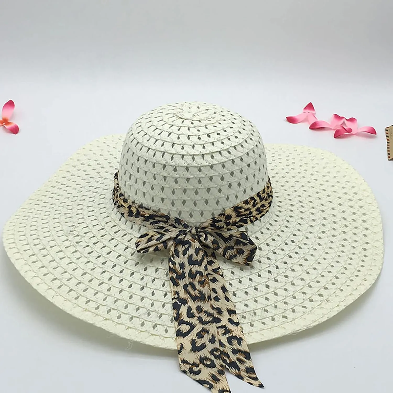 ink2055 Floppy Wide Brim Straw Hat Sun Protection Fashion Accessories