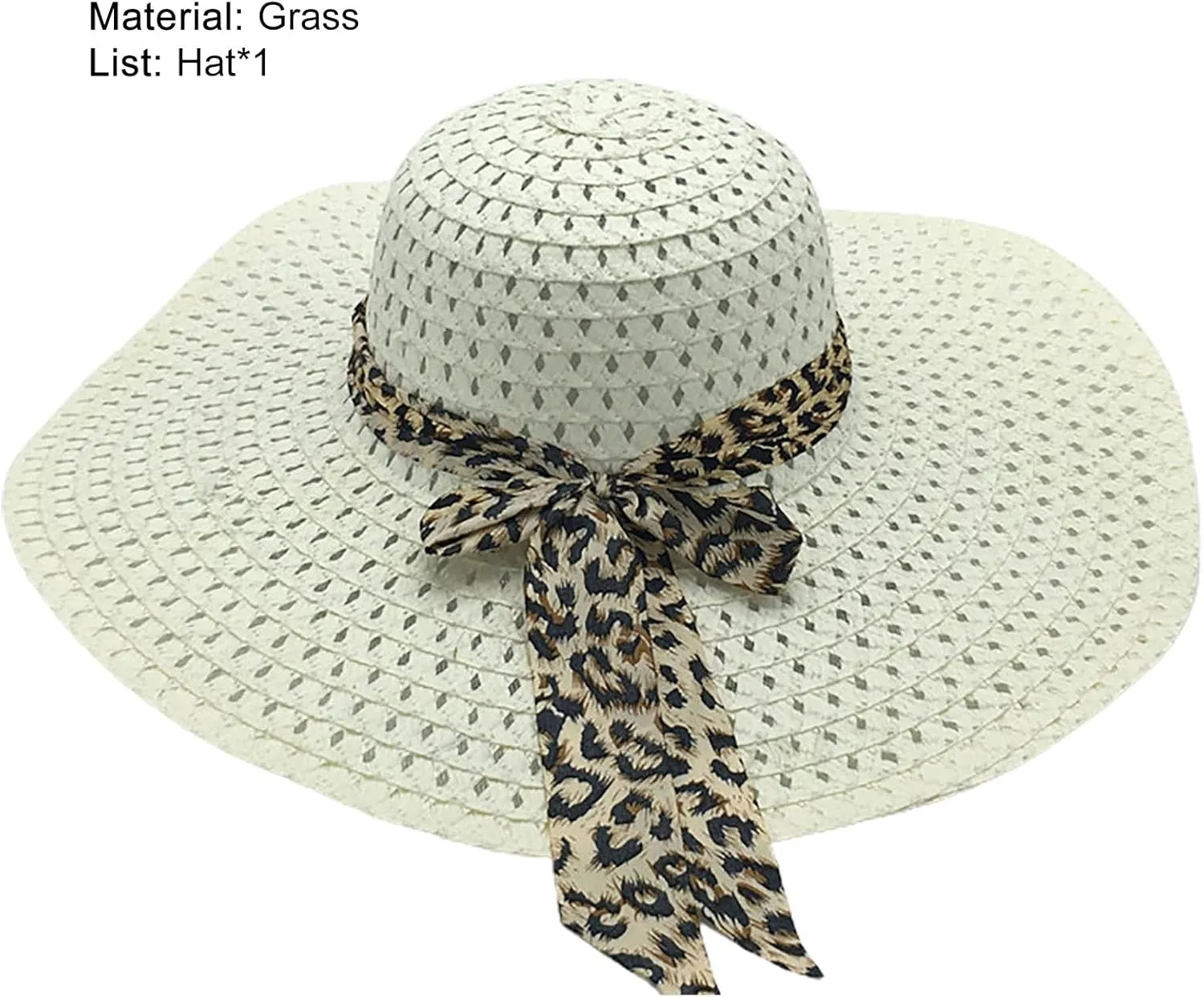 ink2055 Floppy Wide Brim Straw Hat Sun Protection Fashion Accessories
