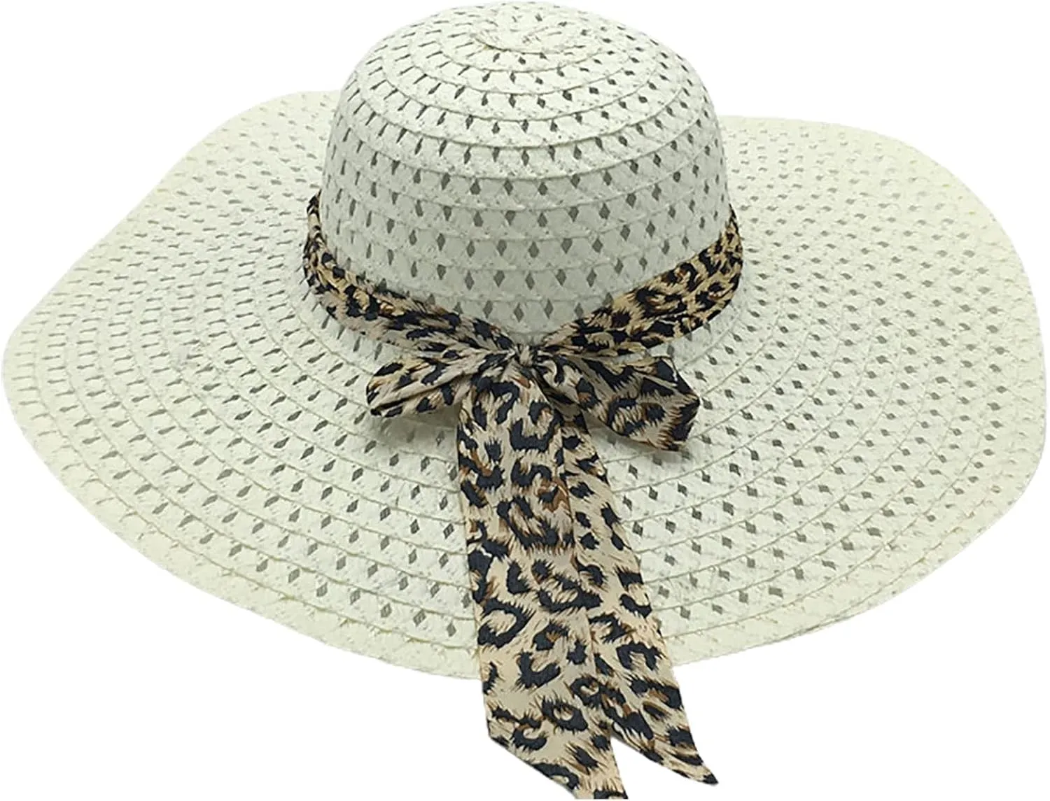 ink2055 Floppy Wide Brim Straw Hat Sun Protection Fashion Accessories