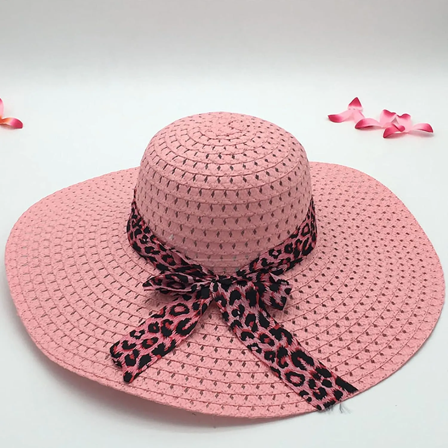 ink2055 Floppy Wide Brim Straw Hat Sun Protection Fashion Accessories