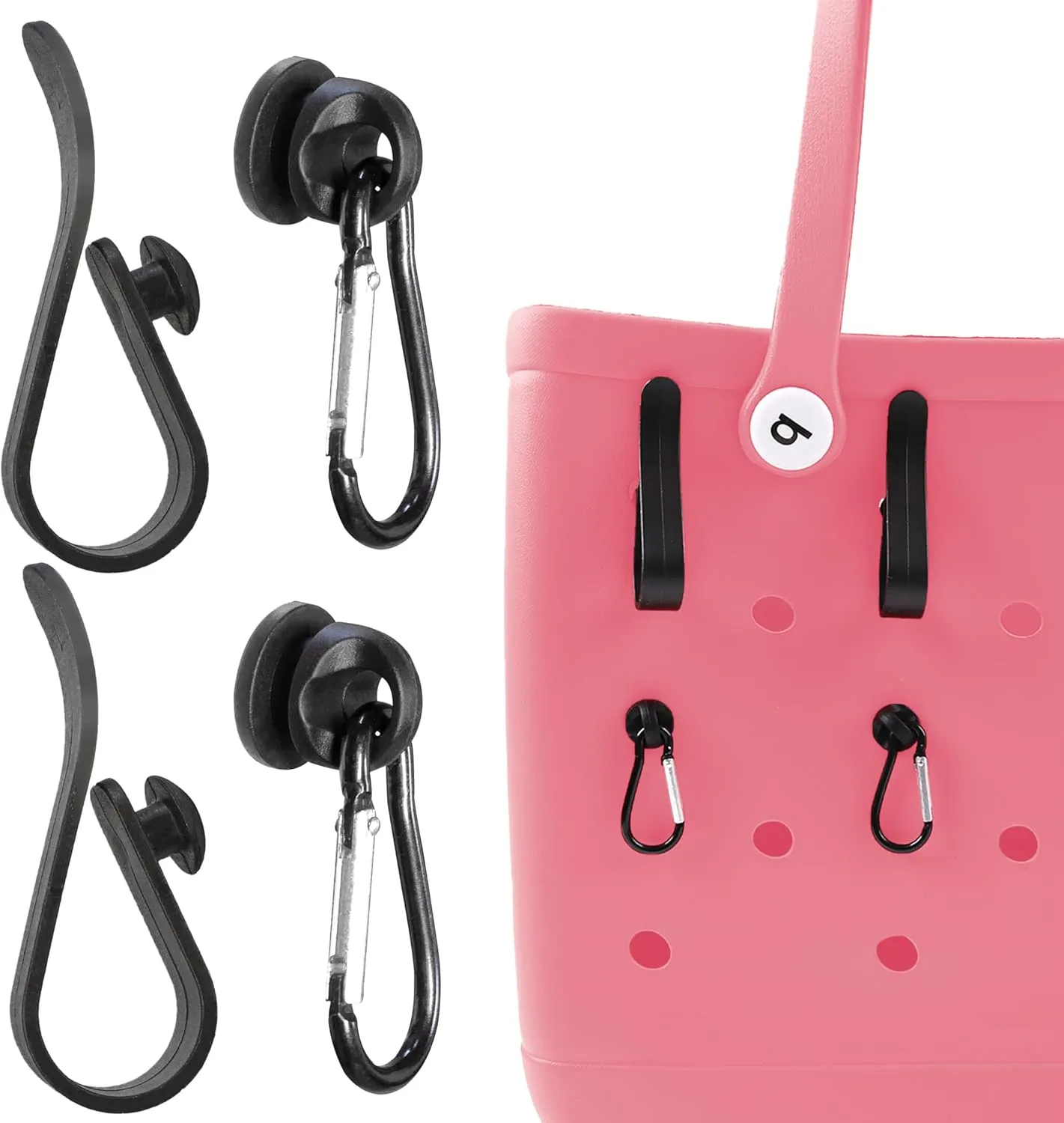 Inserts Hooks Accessories for Bogg Bag, Hooks, Charms, Carabiner, Pouch, Tassel Keychain, Cup Holder, Compatible with Simply Southern and Rubber Beach Totes
