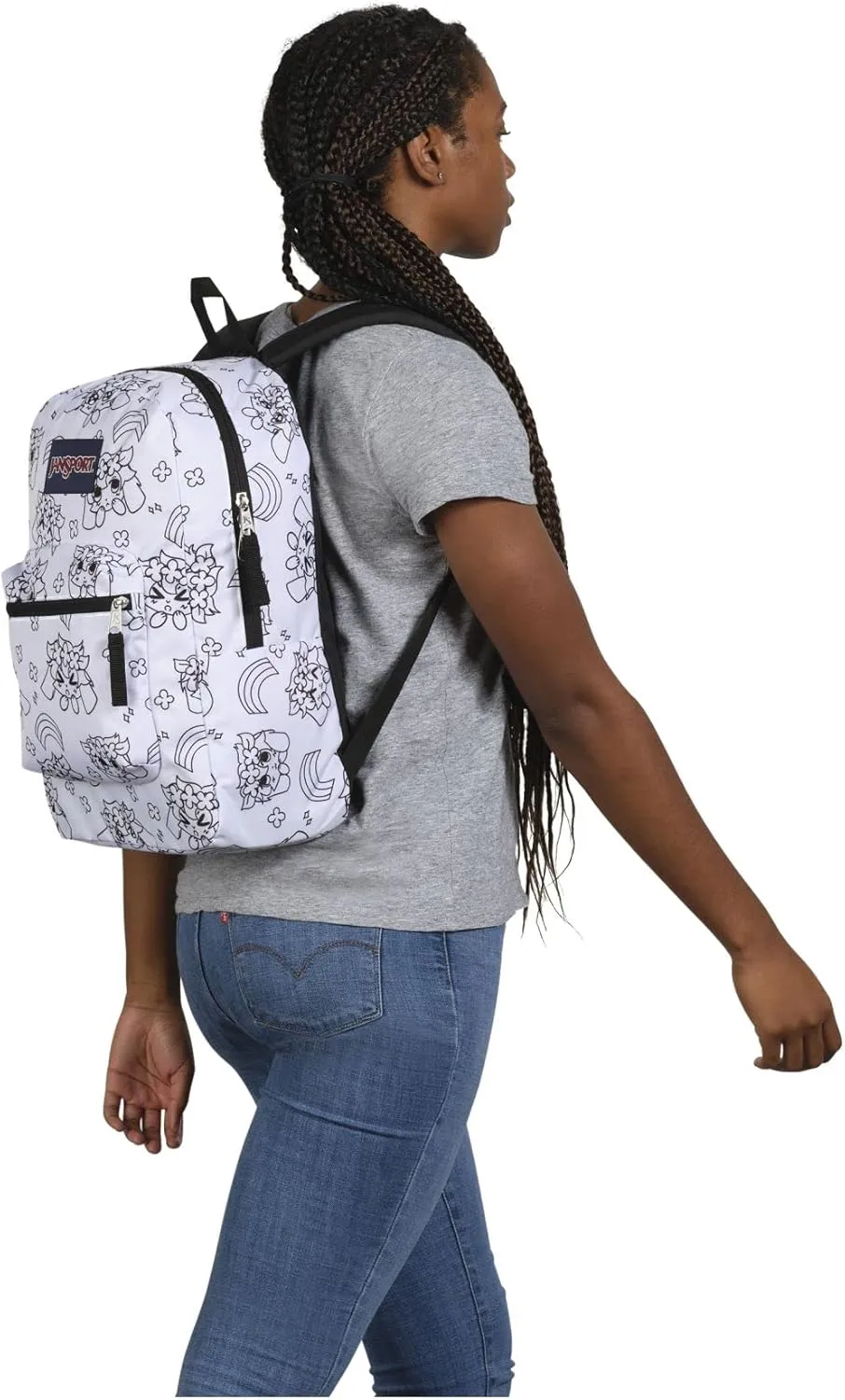 JanSport Cross Town Backpack 17" x 12.5" x 6" - Simple Bag for Everyone with 1 Main Compartment, Front Utility Pocket - Premium Class Accessories - Anime Emotions