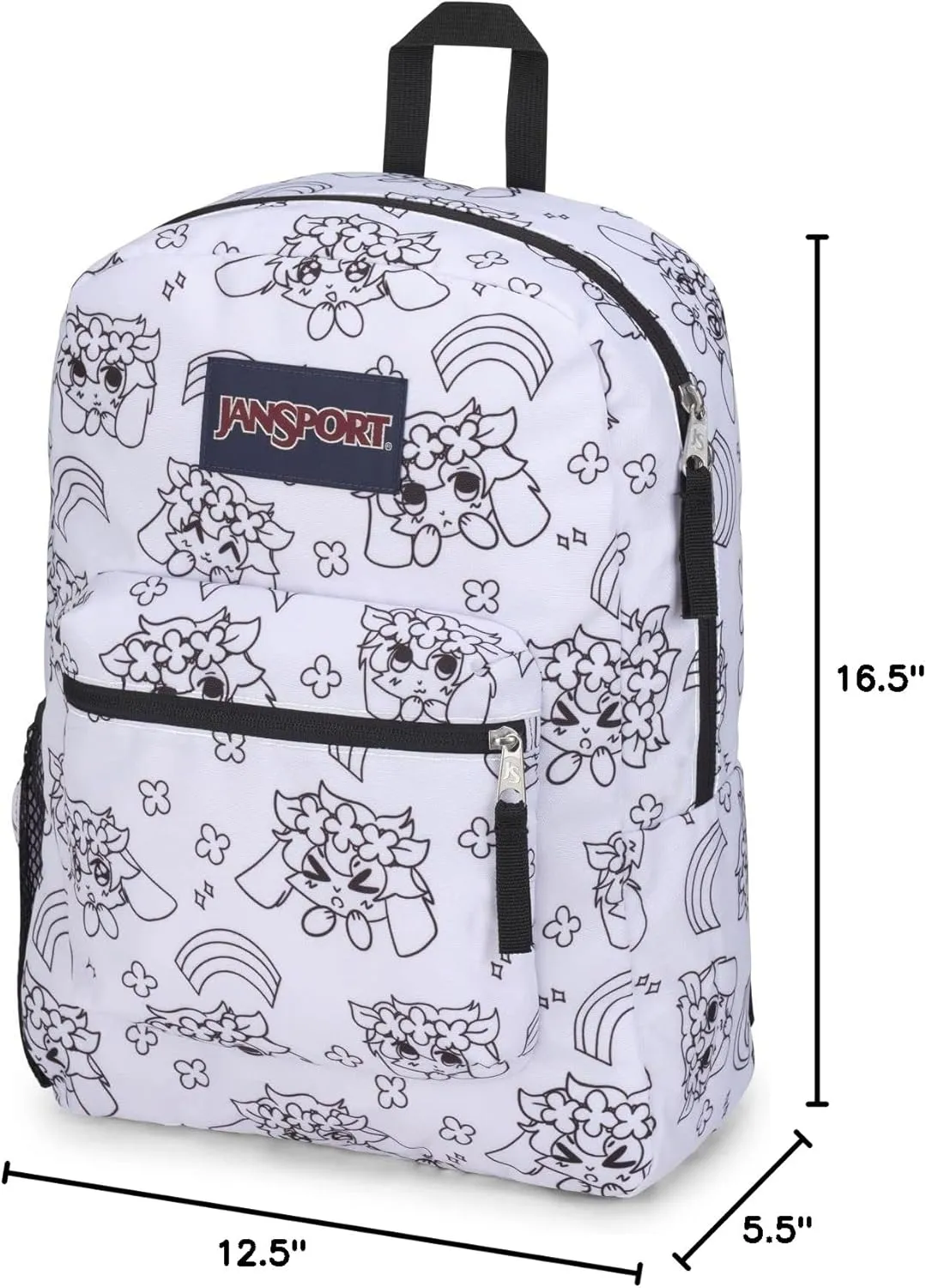 JanSport Cross Town Backpack 17" x 12.5" x 6" - Simple Bag for Everyone with 1 Main Compartment, Front Utility Pocket - Premium Class Accessories - Anime Emotions