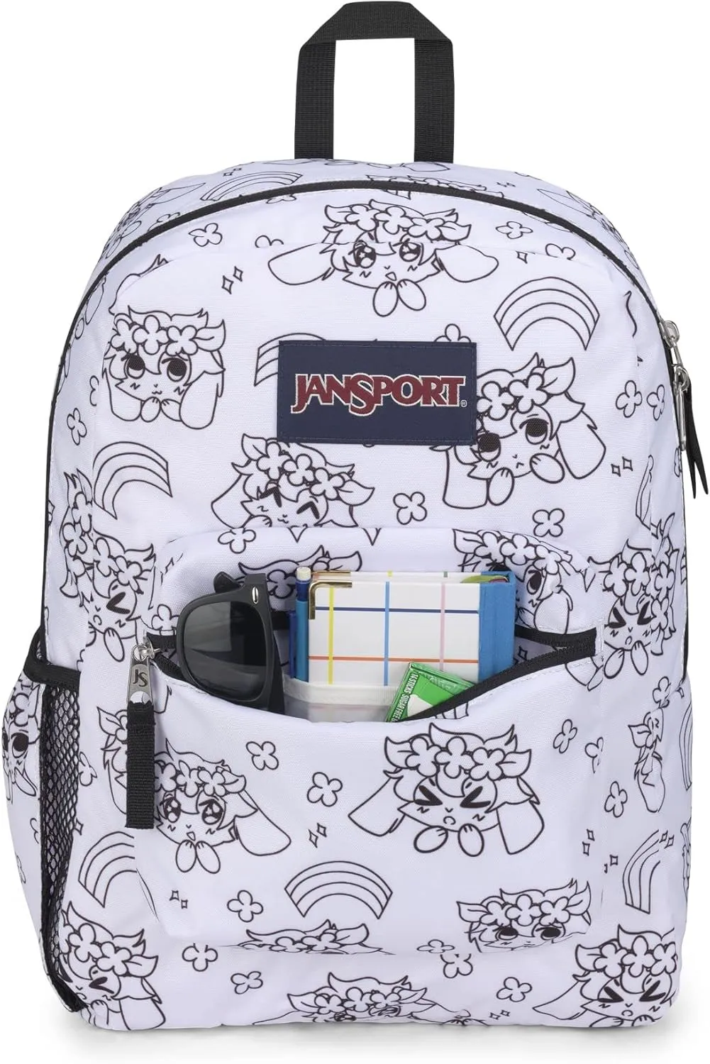 JanSport Cross Town Backpack 17" x 12.5" x 6" - Simple Bag for Everyone with 1 Main Compartment, Front Utility Pocket - Premium Class Accessories - Anime Emotions
