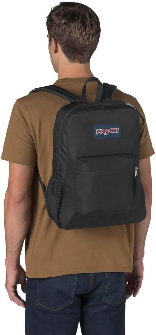 JanSport Cross Town Backpack 17" x 12.5" x 6" - Simple Bag for Everyone with 1 Main Compartment, Front Utility Pocket - Premium Class Accessories - Black