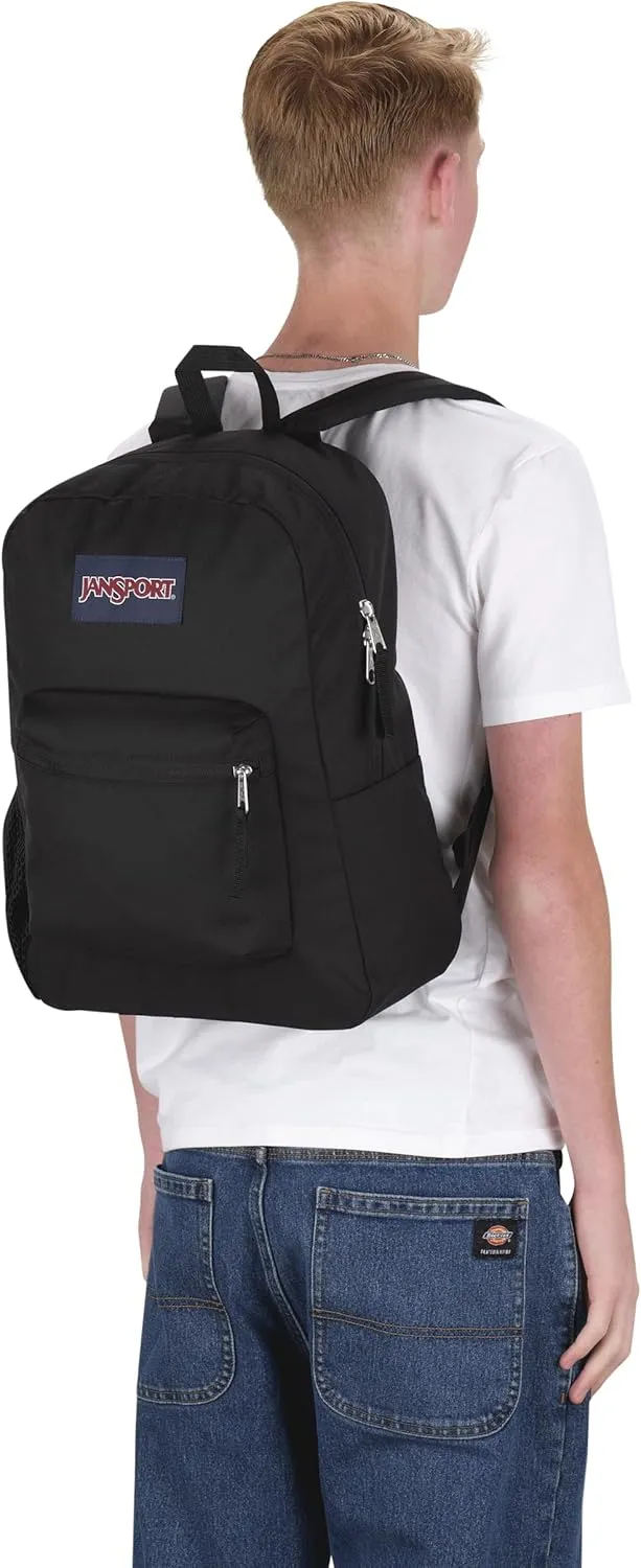 JanSport Cross Town Backpack 17" x 12.5" x 6" - Simple Bag for Everyone with 1 Main Compartment, Front Utility Pocket - Premium Class Accessories - Black
