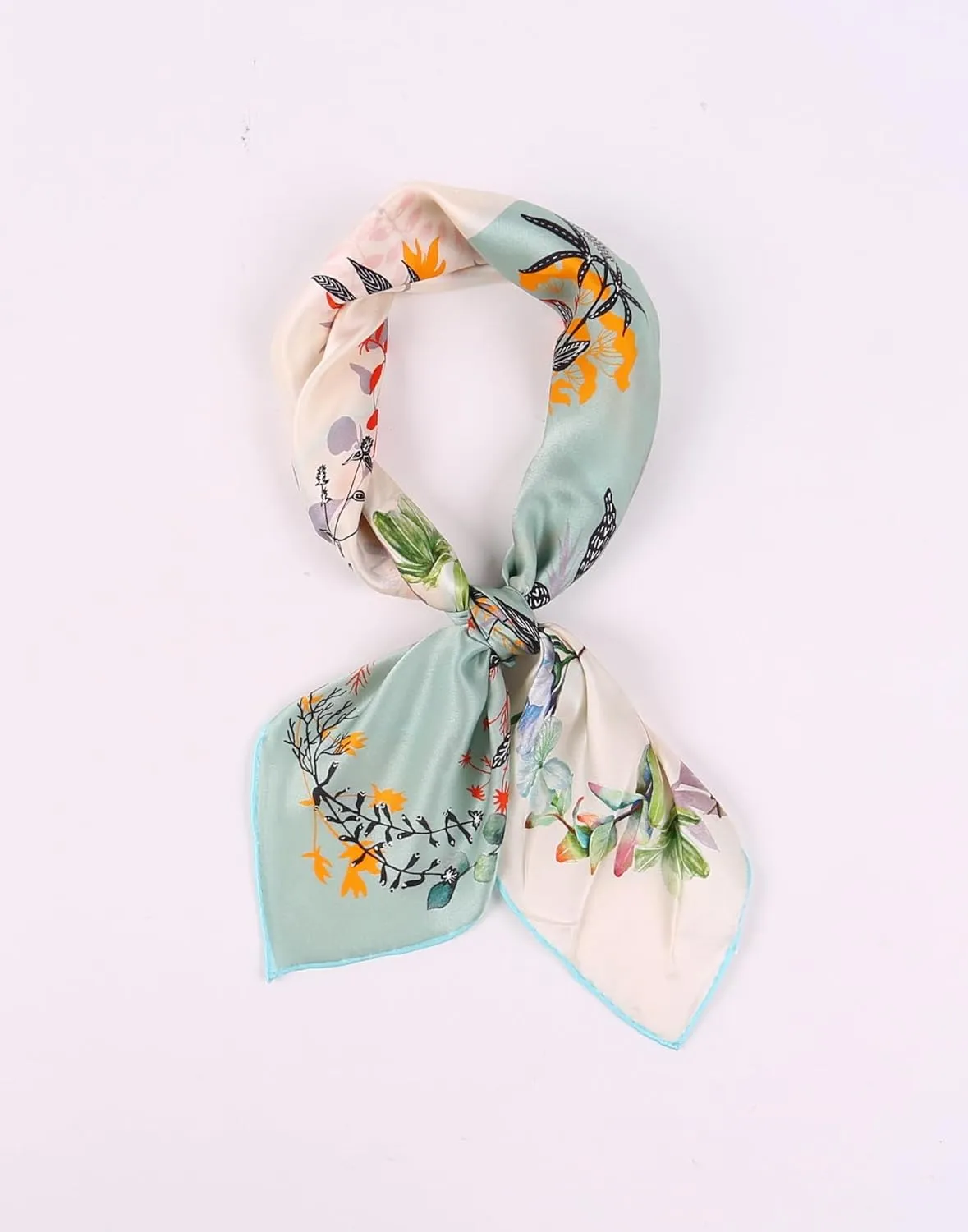 Jeelow 100 Real Mulberry Silk Scarfs 35x35 Or 25x25 Inch Square Shawl Wrap For Women Hair Wrapping
