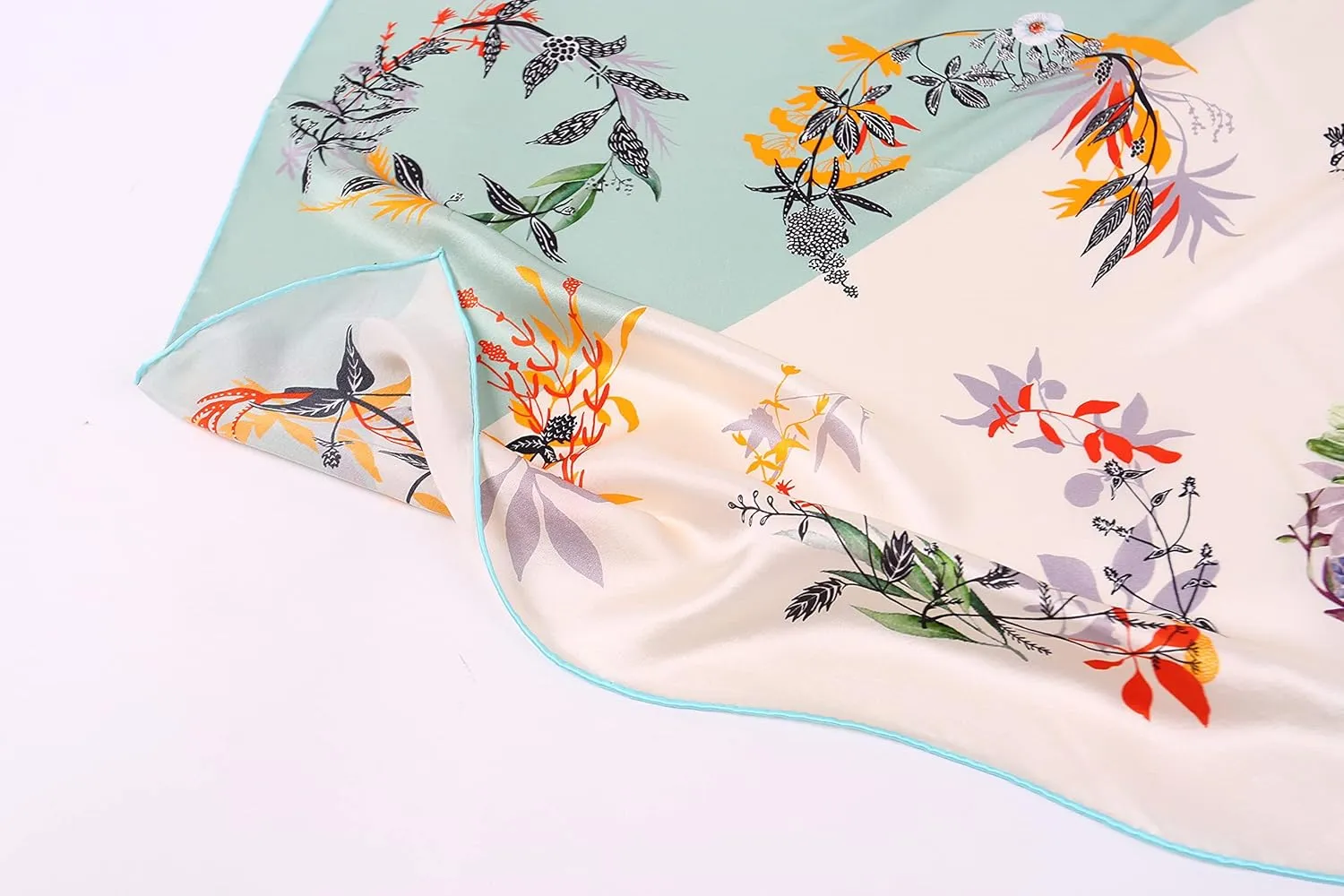 Jeelow 100 Real Mulberry Silk Scarfs 35x35 Or 25x25 Inch Square Shawl Wrap For Women Hair Wrapping