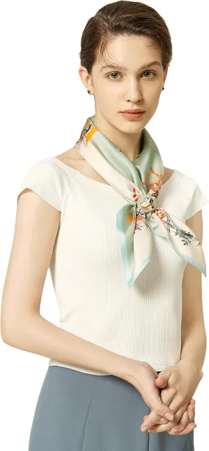 Jeelow 100 Real Mulberry Silk Scarfs 35x35 Or 25x25 Inch Square Shawl Wrap For Women Hair Wrapping