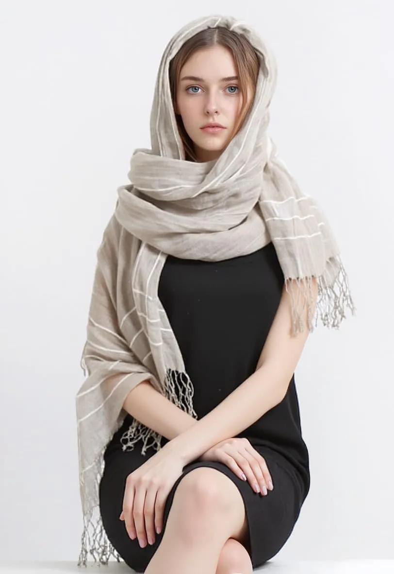 Jeelow Lightweight Summer Scarf Light Shawl Wrap Linen Feel Scarves For Men And Women
