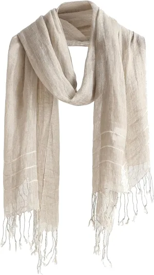 Jeelow Lightweight Summer Scarf Light Shawl Wrap Linen Feel Scarves For Men And Women