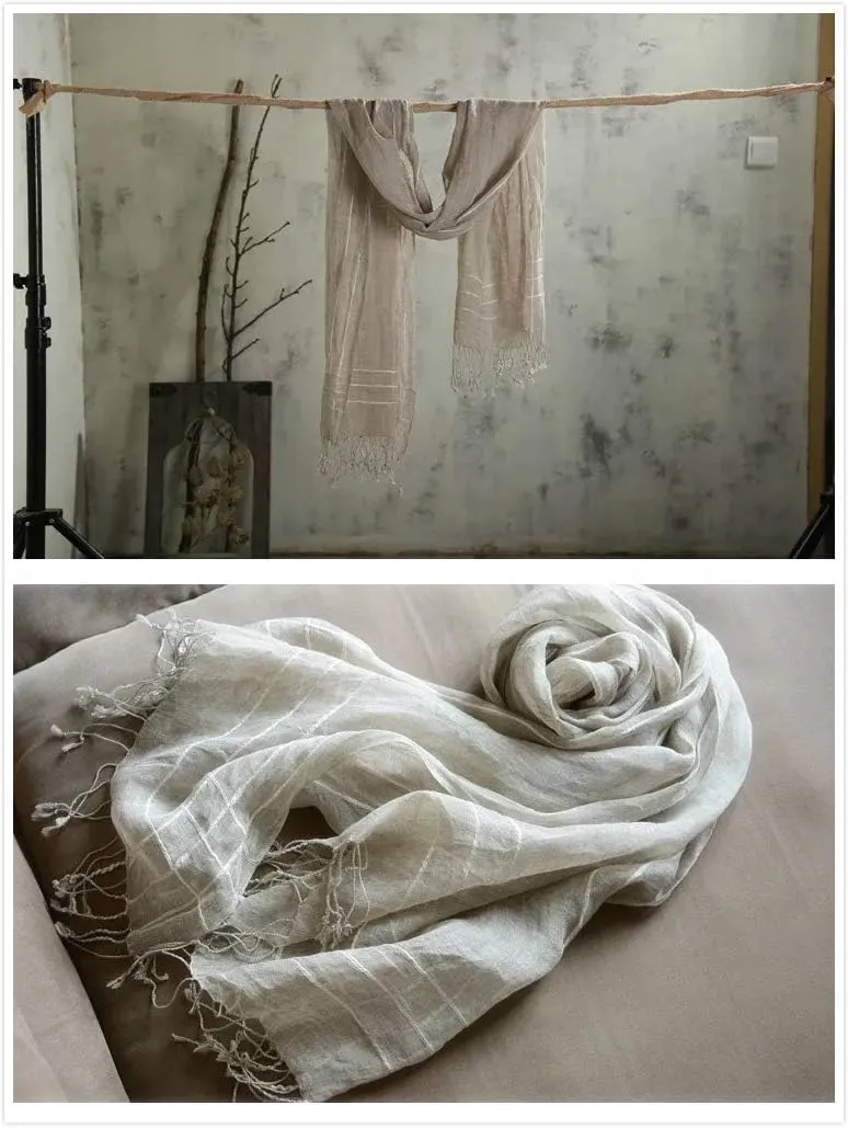 Jeelow Lightweight Summer Scarf Light Shawl Wrap Linen Feel Scarves For Men And Women