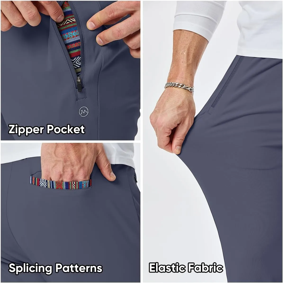 JMIERR Men's Sweatpants with Zipper Pockets Athletic Training Track Joggers Drawstring Stretch Elastic Waist Pants