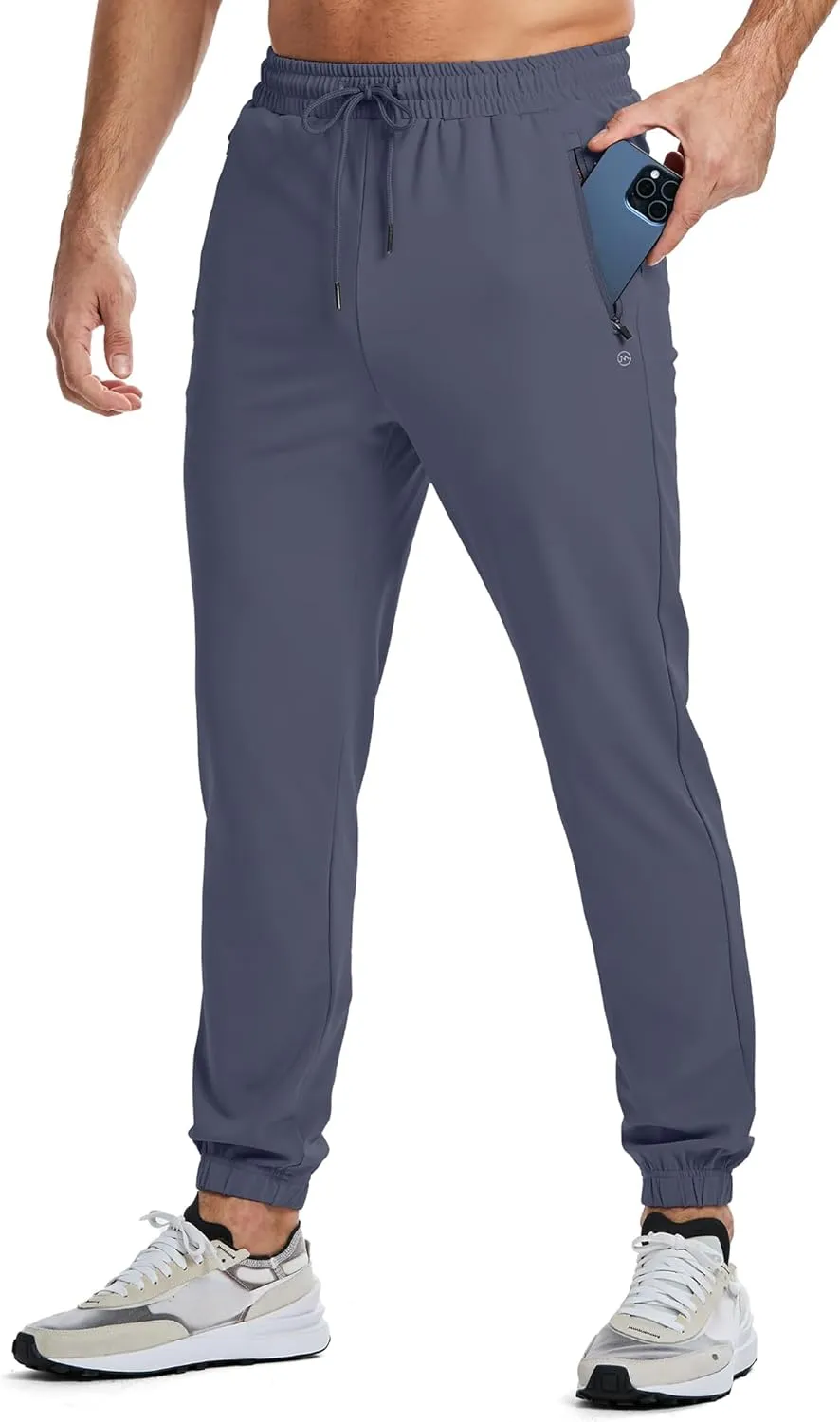 JMIERR Men's Sweatpants with Zipper Pockets Athletic Training Track Joggers Drawstring Stretch Elastic Waist Pants