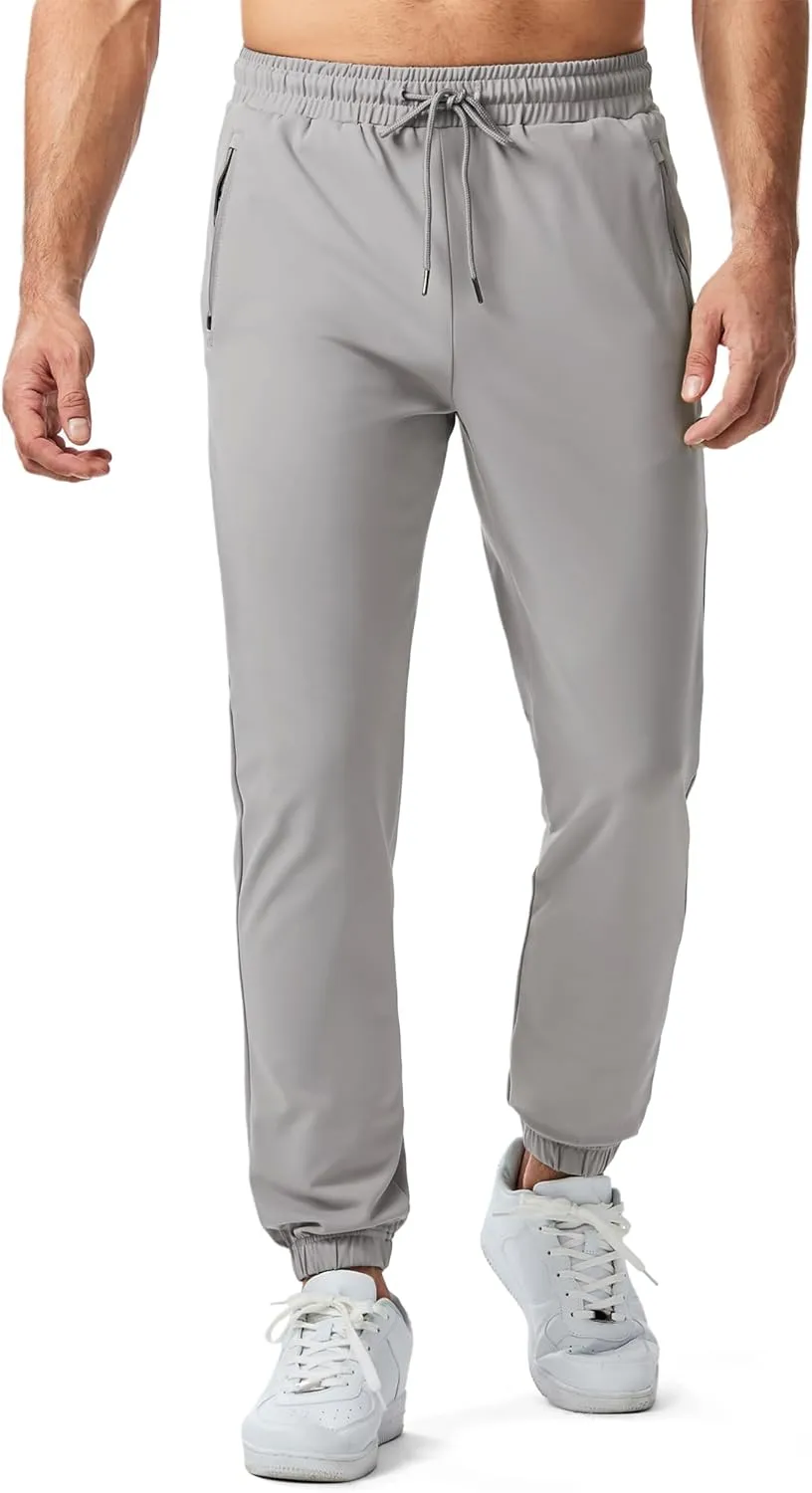 JMIERR Men's Sweatpants with Zipper Pockets Athletic Training Track Joggers Drawstring Stretch Elastic Waist Pants