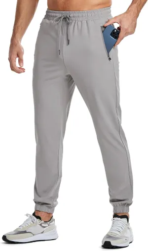 JMIERR Men's Sweatpants with Zipper Pockets Athletic Training Track Joggers Drawstring Stretch Elastic Waist Pants