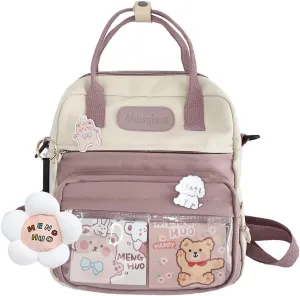 JQWSVE Kawaii Backpack Cute Messenger Bag Crossbody Canvas Tote Bag for Women Kawaii Ita Bag with Kawaii Accessories