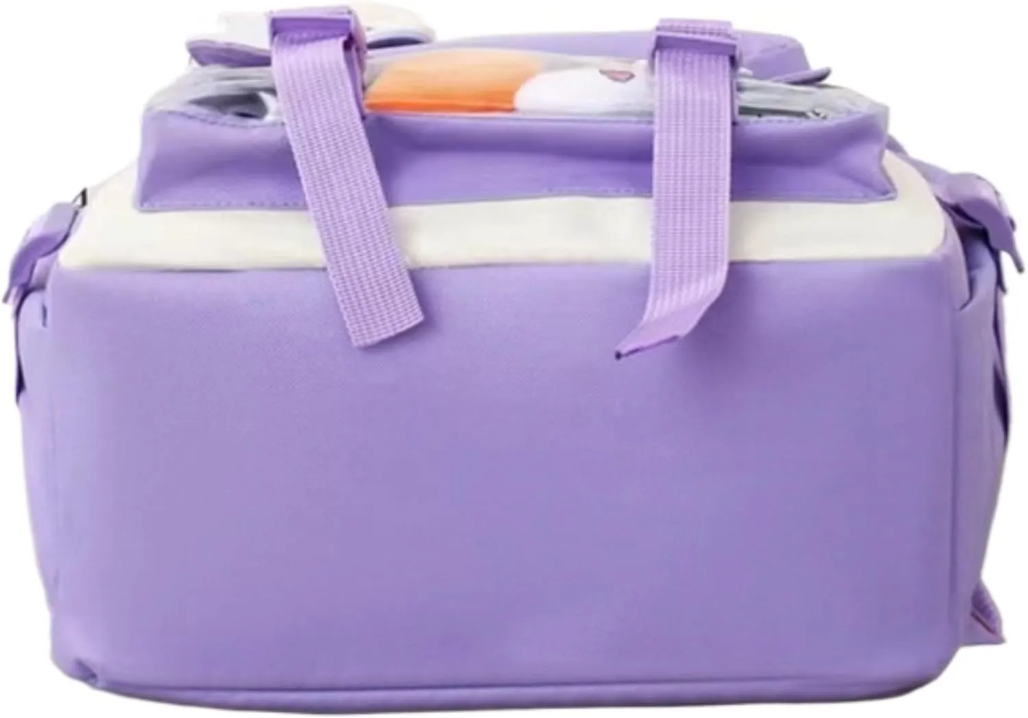 Kawaii 5-piece backpack set, cute school aesthetic schoolbag, youth supplies backpack set and accessories (Purple Schoolbag1, 16.5x 12.2x 5.5 inch)