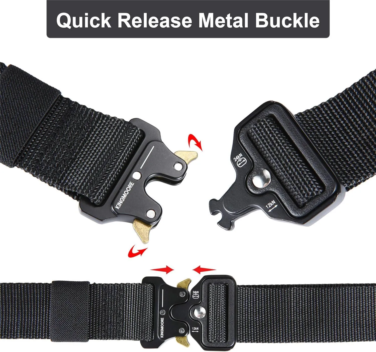 KingMoore Men's Tactical Belt Heavy Duty Webbing Belt Adjustable Military Style Nylon Belts