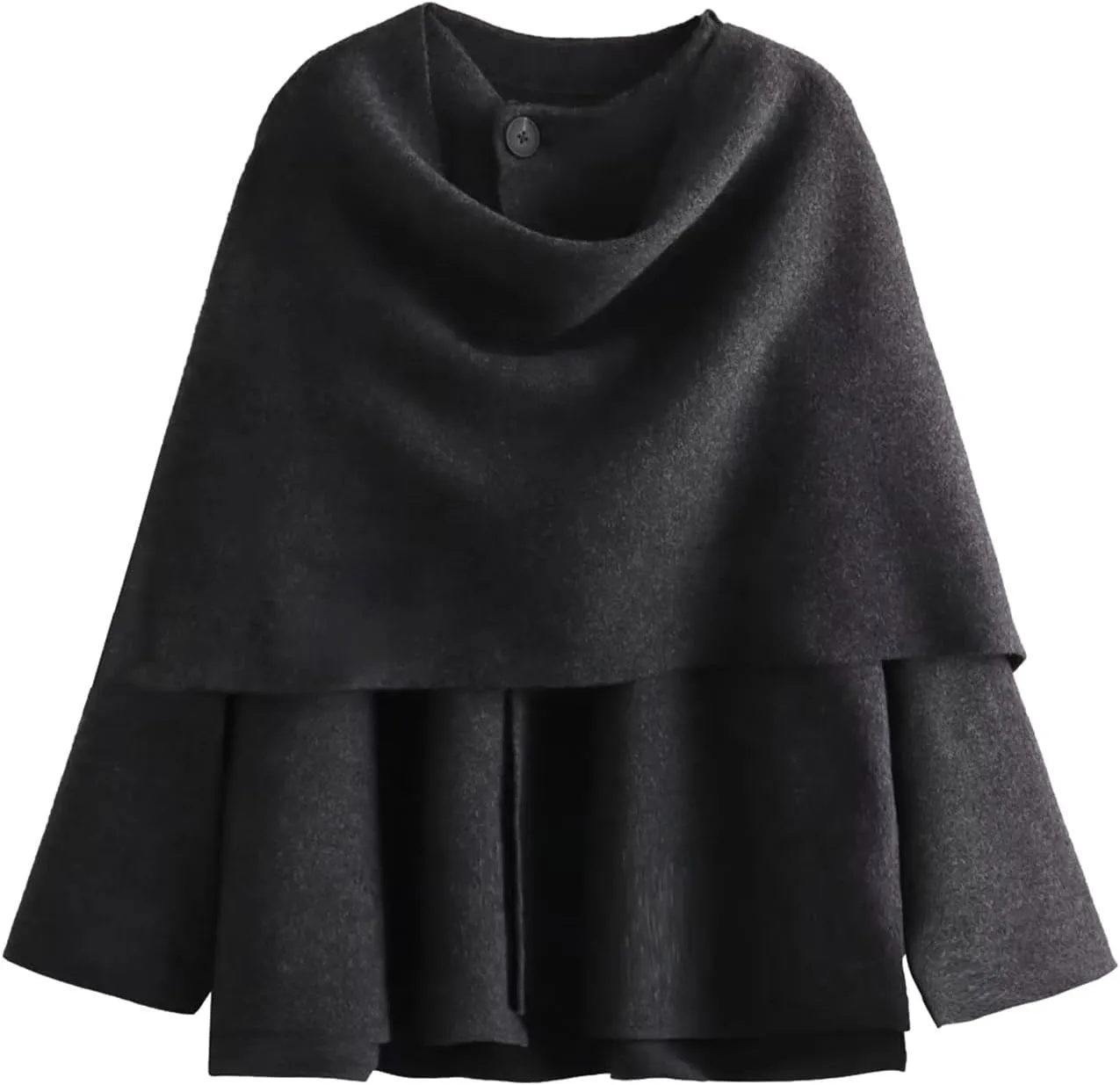 Kissonic Women's Oversized Scarf Jacket Shawl Wraps Knit Long Sleeve Button Winter Peacoat