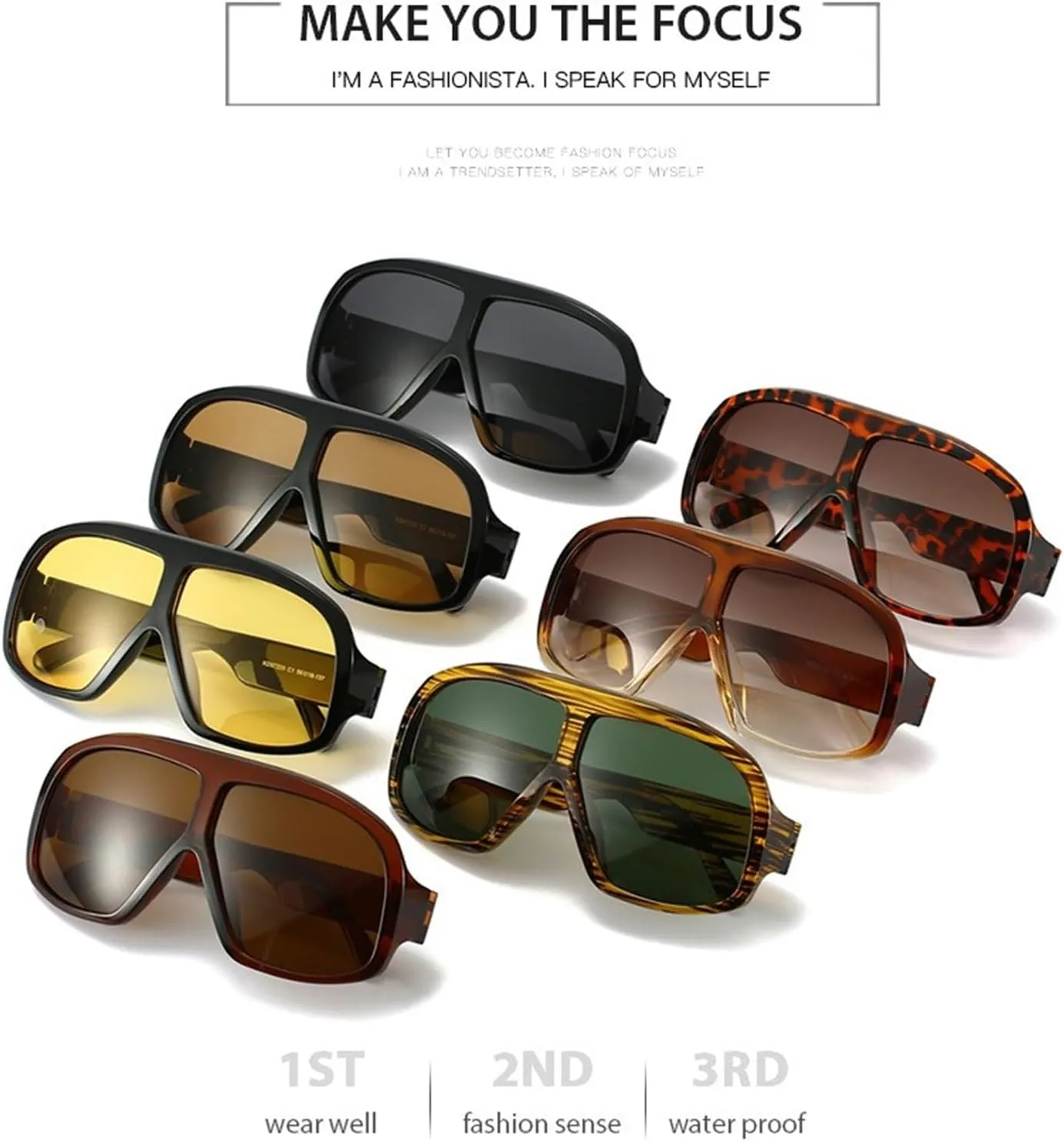Large Frame Men Outdoor Sunglasses Shopping Commuter Driver Women Decorative Sun Glasses