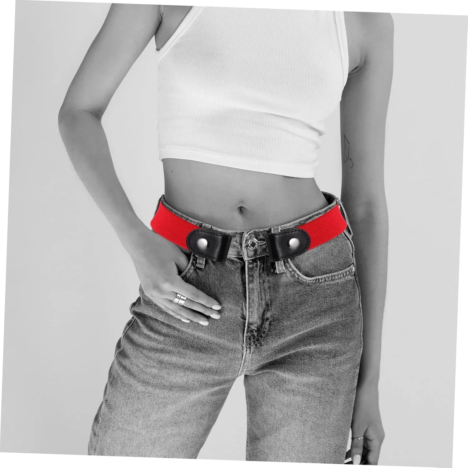 Lazy Belt Buckle Elastic Belt Buckle- Invisible Elastic Waist Belts Side Belt for Women Belts