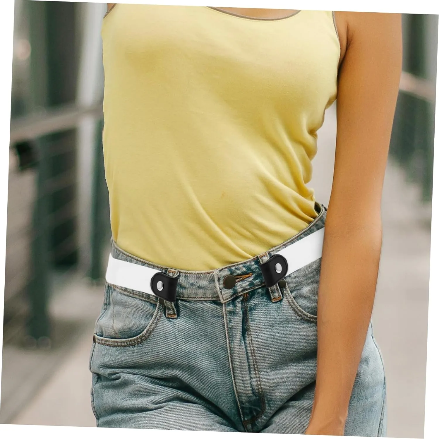 Lazy Belt Buckle Elastic Belt Buckle- Invisible Elastic Waist Belts Side Belt for Women Belts