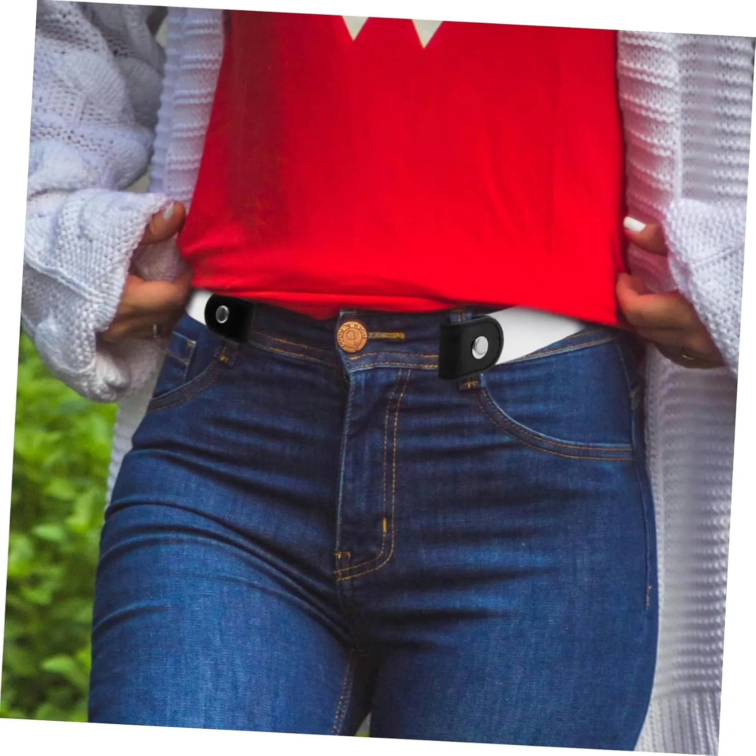 Lazy Belt Buckle Elastic Belt Buckle- Invisible Elastic Waist Belts Side Belt for Women Belts