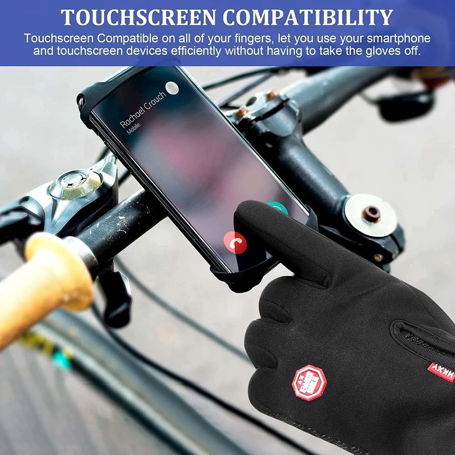 LELEBEAR Thermal Heating Gloves, Winter Touch Screen Warm Windproof Gloves for Cycling, Running, Driving