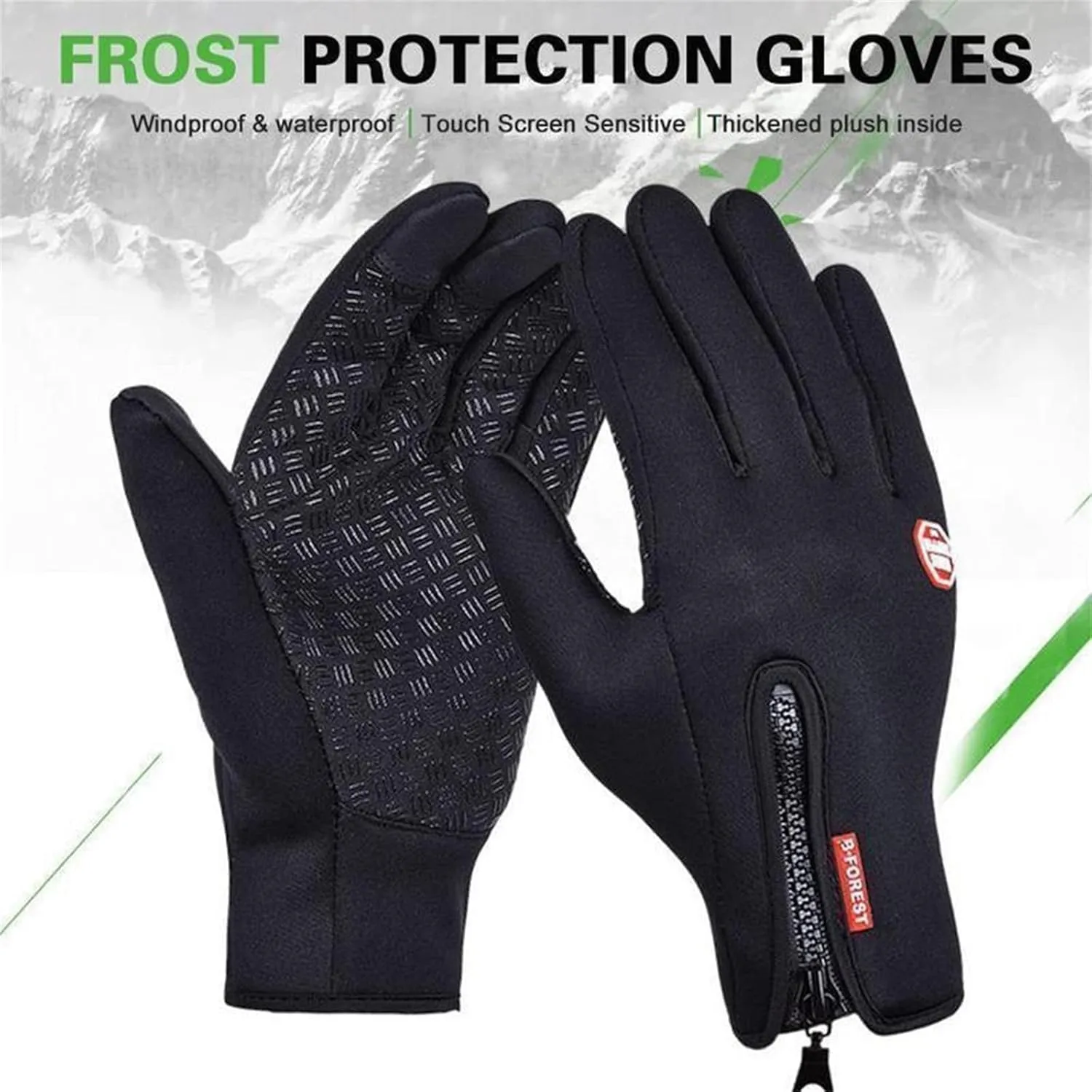 LELEBEAR Thermal Heating Gloves, Winter Touch Screen Warm Windproof Gloves for Cycling, Running, Driving