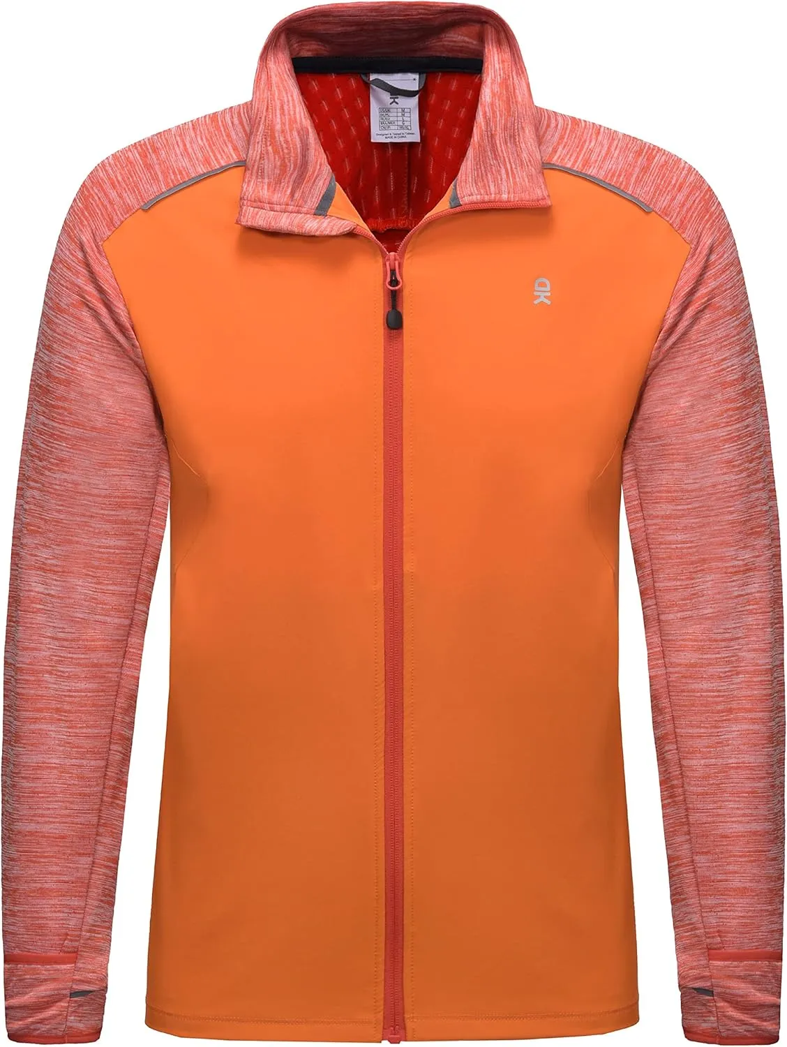 Little Donkey Andy Men's Quick Dry Warm Lightweight Running Jacket Full Zip Thermal Hybrid Thumbholes Golf Track Jacket