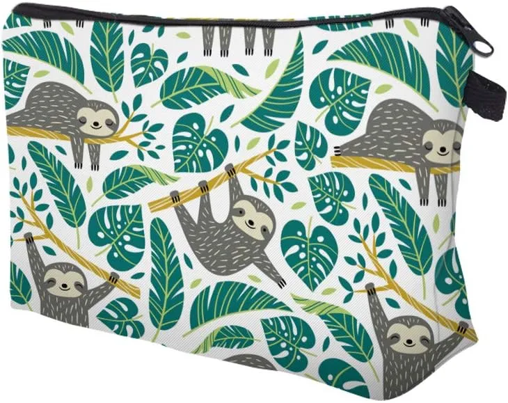 LOOMILOO Cosmetic Bag for Women, Adorable Roomy Makeup Bags Travel Water Resistant Toiletry Bag Accessories Organizer Sloth (Sloth 51476)