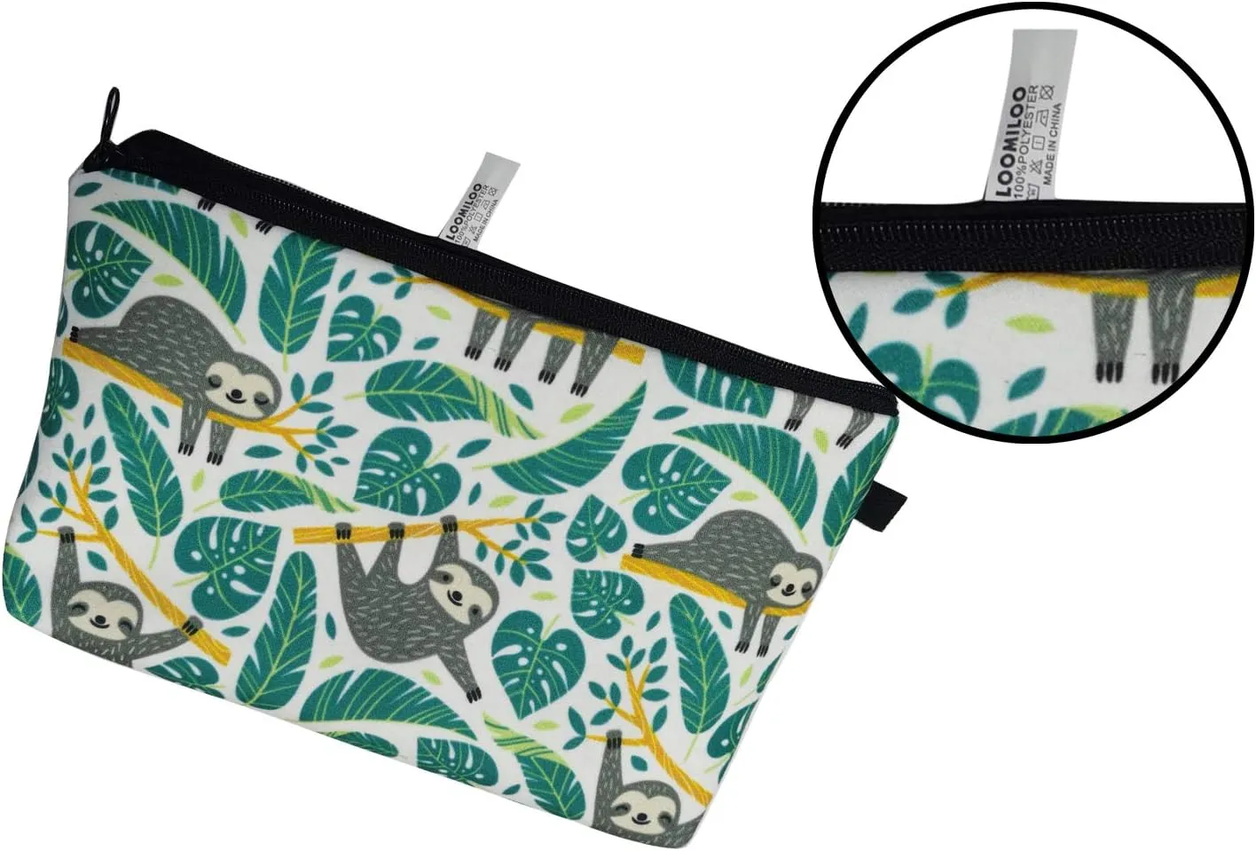 LOOMILOO Cosmetic Bag for Women, Adorable Roomy Makeup Bags Travel Water Resistant Toiletry Bag Accessories Organizer Sloth (Sloth 51476)