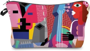LOOMILOO Small Toiletry Bags for Women, Adorable Roomy Makeup Pouch Travel Water Resistant Cosmetic Purse Accessories Organizer Gift(Modern Abstract 55542)