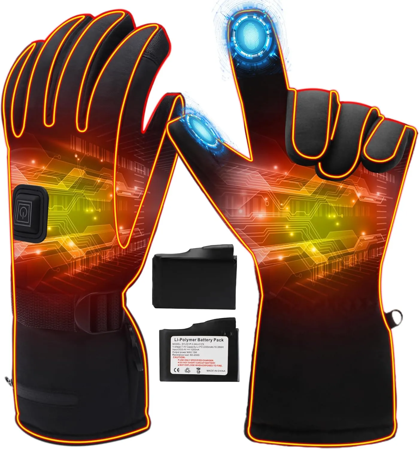 Magnolia Heated Gloves for Men Women,Rechargeable Heated Gloves Washable Heated Work Gloves with Touchscreen,Electric Gloves for Outdoor Work Fishing Skiing Cycling Hunting Snowboarding Motorcycle