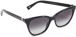Marc Jacobs Women's Marc 336/S Cat Eye Sunglasses, Black/Gray Shaded, 56mm, 16mm