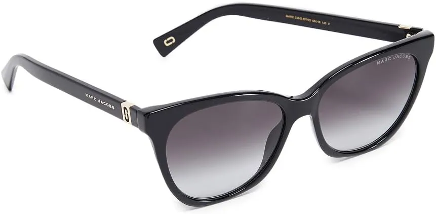 Marc Jacobs Women's Marc 336/S Cat Eye Sunglasses, Black/Gray Shaded, 56mm, 16mm