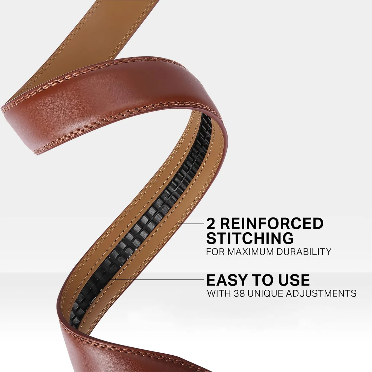 Marino Mens Genuine Leather Ratchet Dress Belt With Automatic Buckle, Enclosed in an Elegant Gift Box