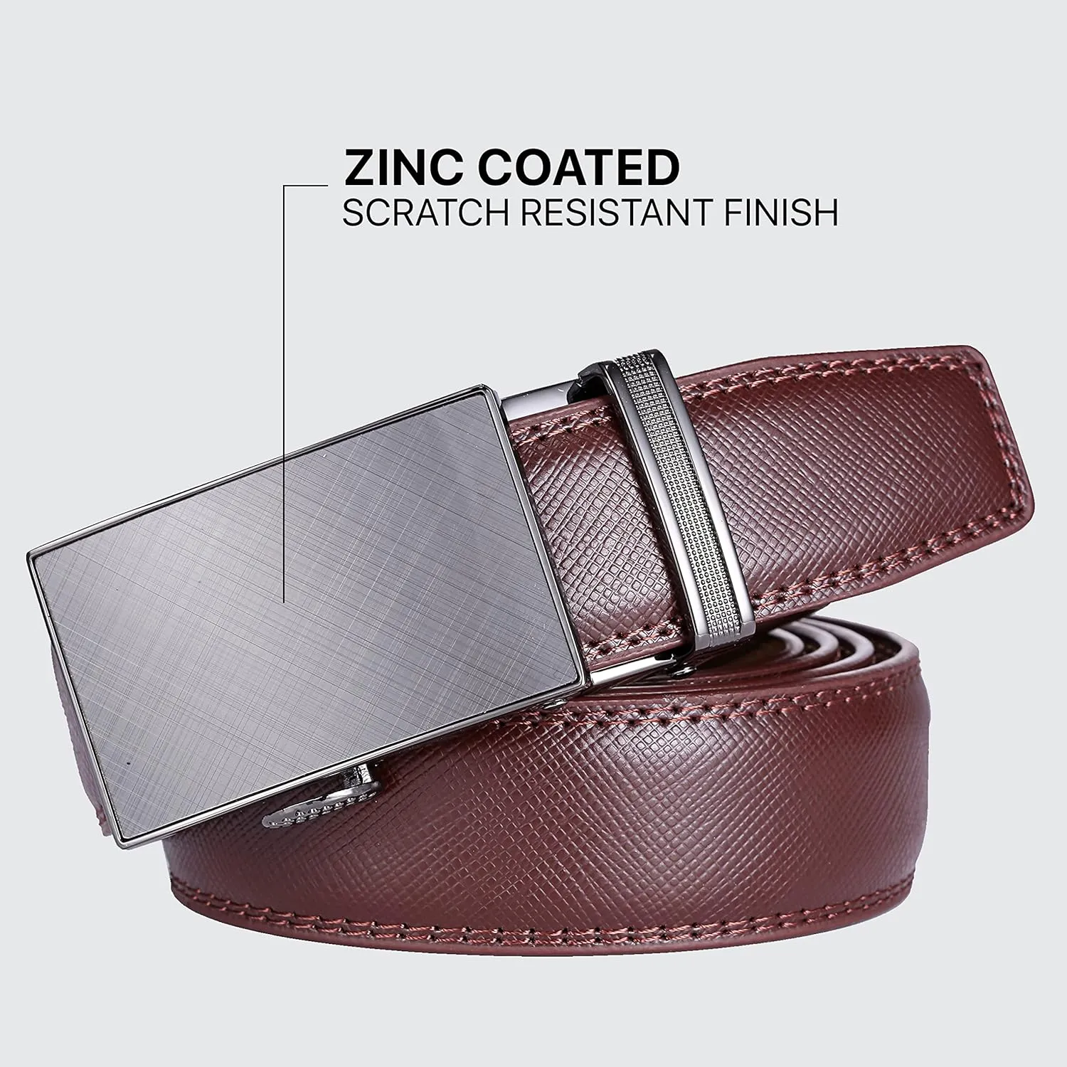 Marino Mens Genuine Leather Ratchet Dress Belt With Automatic Buckle, Enclosed in an Elegant Gift Box