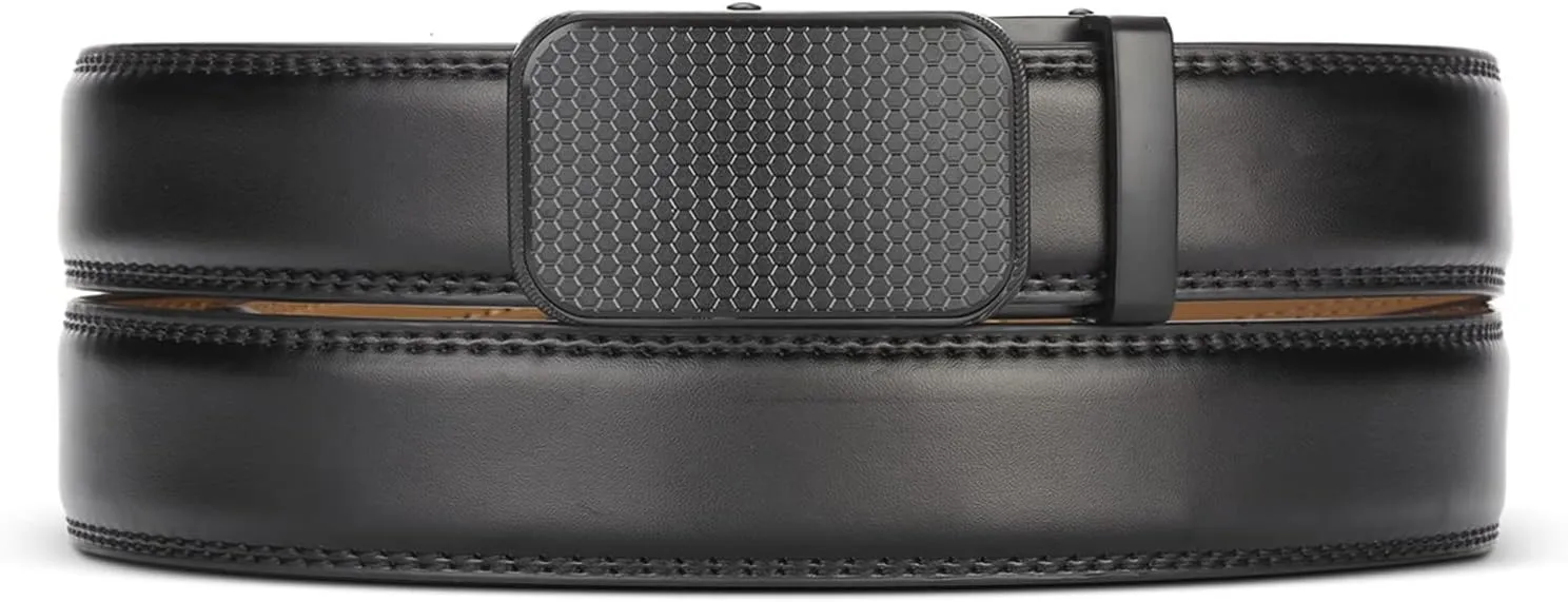 Marino Mens Genuine Leather Ratchet Dress Belt With Automatic Buckle, Enclosed in an Elegant Gift Box