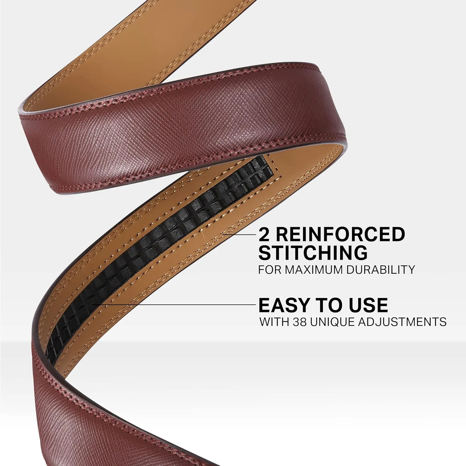 Marino Mens Genuine Leather Ratchet Dress Belt With Automatic Buckle, Enclosed in an Elegant Gift Box