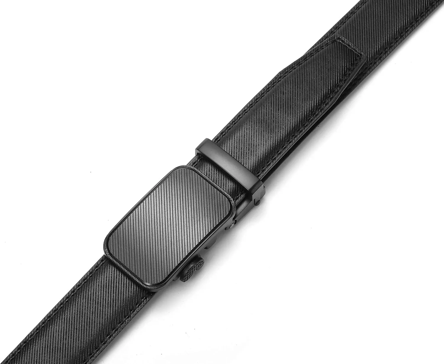 Marino Mens Genuine Leather Ratchet Dress Belt With Automatic Buckle, Enclosed in an Elegant Gift Box